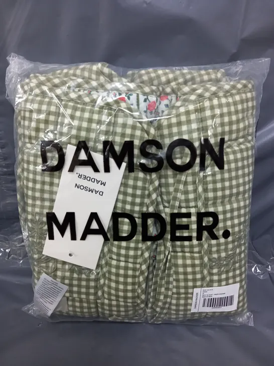 BAGGED DAMSON MADDER ARTE TIE GILET IN GREEN GINGHAM - SIZE 10