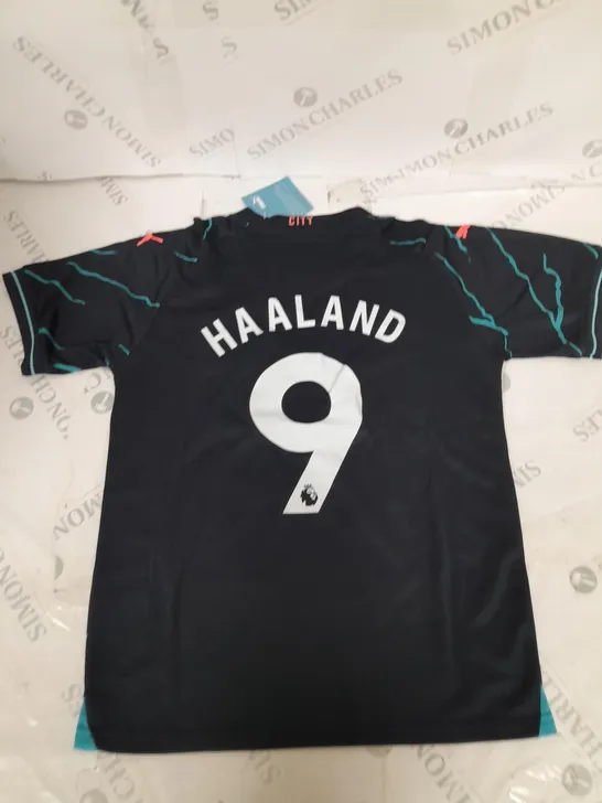 MANCHESTER CITY FC THRID SHIRT AND SHORTS WITH HAALAND 9 SIZE 24
