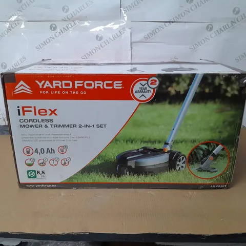 BOXED YARD FORCE IFLEX 12V MOWER & GRASS TRIMMER 