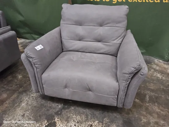 DESIGNER ITALIAN MADE BOLZANO ELECTRIC RECLINER CHAIR IN GREY LEATHER