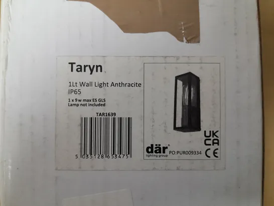BOXED DAR LIGHTING TARYN 1-LIGHT WALL LIGHT ANTHRACITE IP65