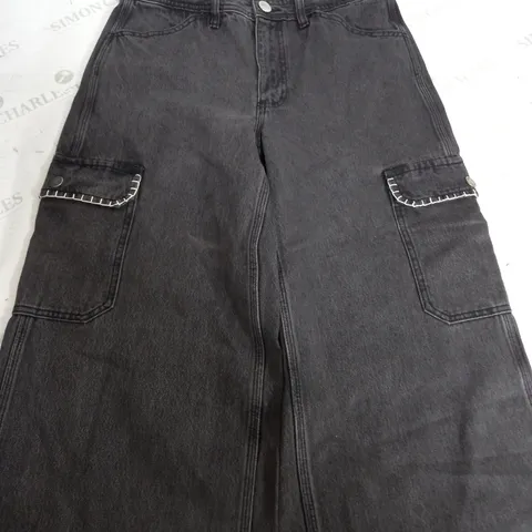 ANTHROPOLOGIE SEVENTY + MOCHI DENIM BLACK CARGO JEANS - W28