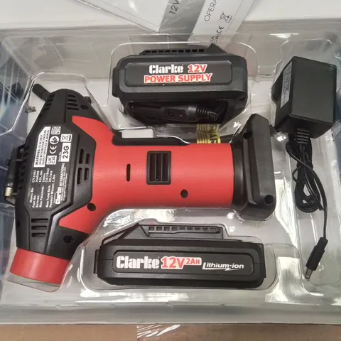 BOXED CLARKE 12V CORDLESS TYRE INFLATOR - CTC150LI