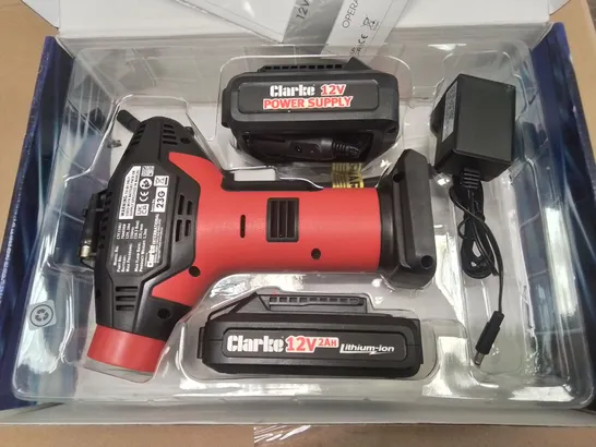 BOXED CLARKE 12V CORDLESS TYRE INFLATOR - CTC150LI