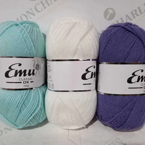 BOX OF APPROXIMATELY 9 ASSORTED EMU KNITTING YARNS IN VARIOUS COLOURS