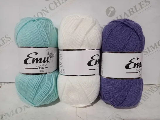 BOX OF APPROXIMATELY 9 ASSORTED EMU KNITTING YARNS IN VARIOUS COLOURS