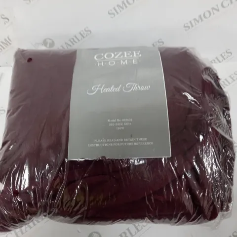 COZEE HOME HEATED THROW IN PLUM 