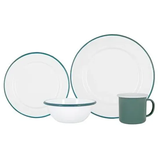 BOXED ARGON TABLEWARE - WHITE ENAMEL DINNERWARE SET