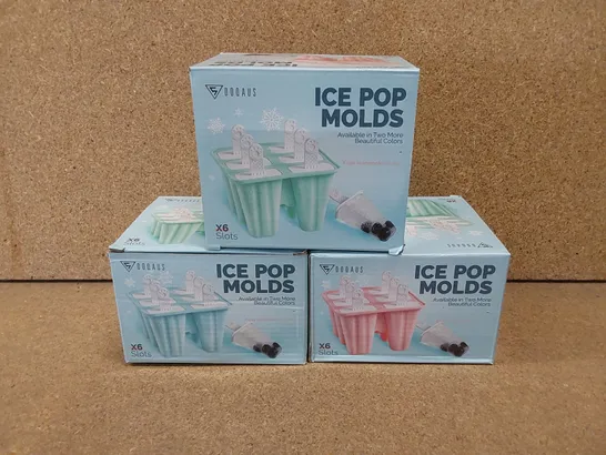 10 X BOXED ICE POP MOLDS - COLOURS MAY VARY