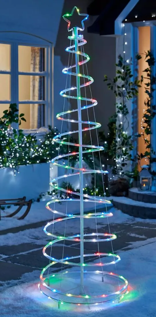 BOXED DESIGNER 1.8M DIGITAL LED SPIRAL ROPE LIGHT TREE RRP £109.99