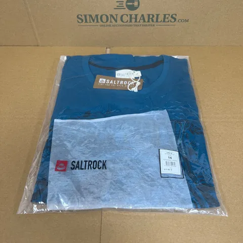 SALTROCK FIRST IN BOYFRIEND FIT TEE IN BLUE SIZE 14