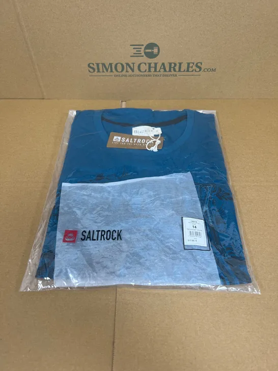 SALTROCK FIRST IN BOYFRIEND FIT TEE IN BLUE SIZE 14