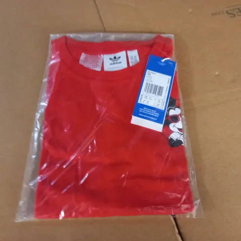 BAGGED ADIDAS RED KIDS T-SHIRT - UK 7/8 YRS