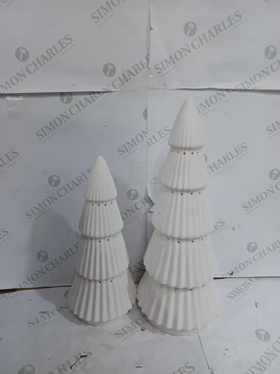 DECORATIVE TREES SET OF 2 IN WHITE