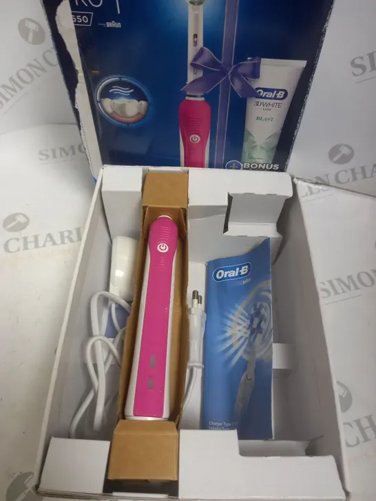 ORAL B PRO 1 ELECTRIC TOOTHBRUSH PINK