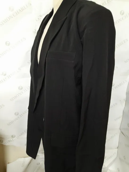 CIDER BLACK POLYESTER WOMENS BLAZER - SIZE LARGE