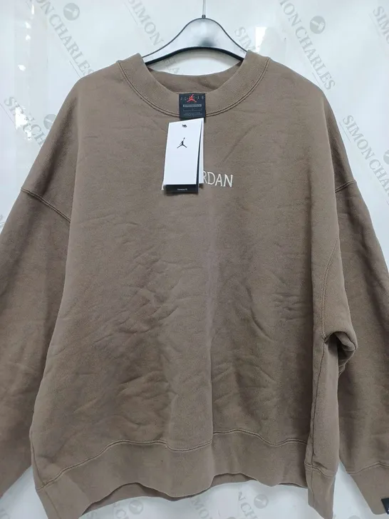 AIR JORDAN OVERSIZED FIT JUMPER IN BROWN - LARGE