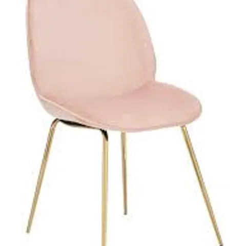 BOXED GRADE 1 SET OF 4 CHOPSTICKS DINING CHAIRS BRASS/PINK (2 BOXES)