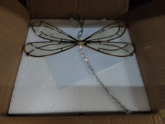 BOXED SET OF 2 CRYSTAL DRAGONFLY WALL DECOR PIECES (1 BOX)