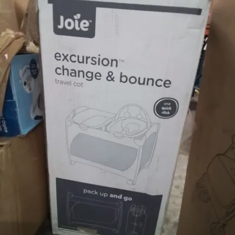 BOXED JOIE EXCURSION CHANGE AND BOUNCE BABY TRAVEL COT