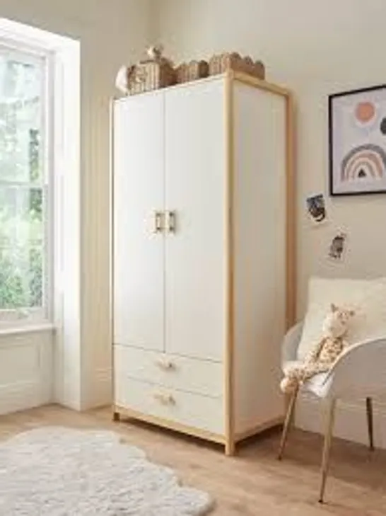 BRAND NEW BOXED EVORA 2-DOOR WARDROBE - 2 BOXES -WHITE OAK-