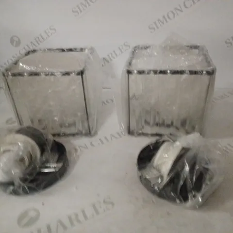 SET OF 2 HANGIONG CRYSTAL CUBE LIGHT FIXTURES