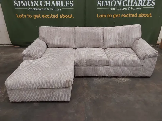 DESIGNER 3 SEATER CORDUROY CHAISE SOFA