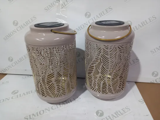 GARDEN REFLECTIONS SET OF 2 PATTERNED SOLAR LANTERNS