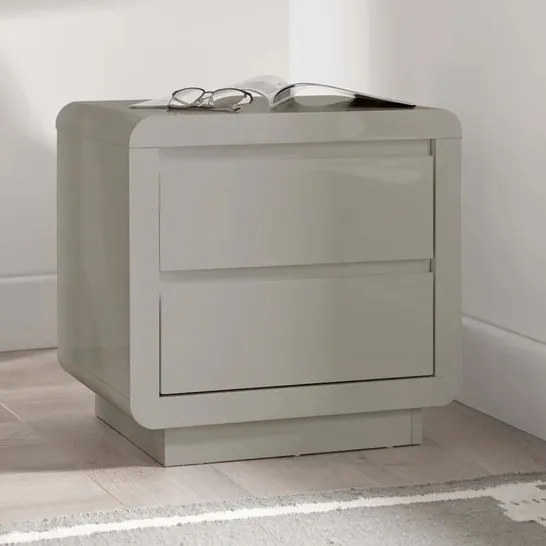 BOXED CLEVE 2-DRAWER BEDSIDE TABLE 