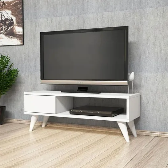 BOXED JULES TV STAND FOR TVS UPTO 40" - WHITE 