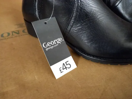 GEORGE BLACK HIGH BOOTS IN BLACK - UK 5