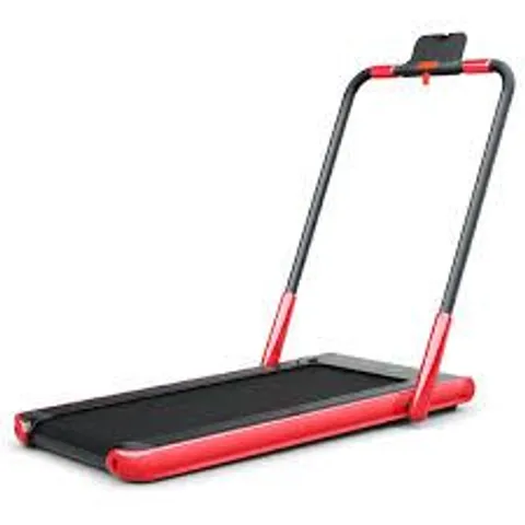 BOXED COSTWAY FOLDING TREADMILL WITH LED DISPLAY BLUETOOTH SPEAKER - RED