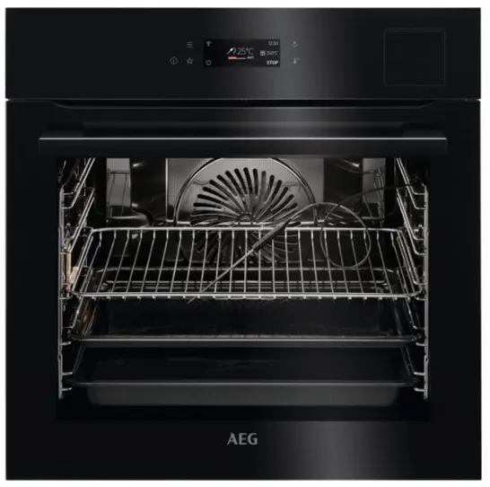 AEG BSK798280B 9000 STEAMPRO BUILT IN HYDROLYTIC SINGLE OVEN IN BLACK