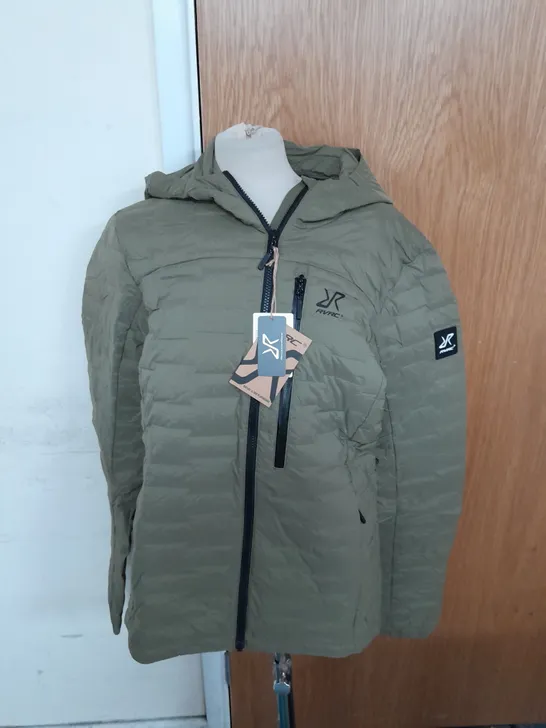 REVOLUTION RACE FLEX DOWN JACKET IN BURNT OLIVE SIZE M