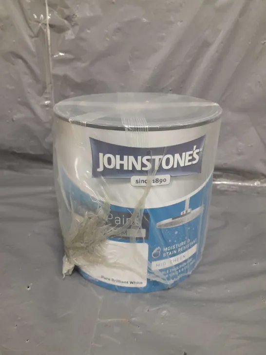 JOHNSTONE'S BATHROOM MID-SHEEN TOUGH PAINT PURE BRILLIANT WHITE - 2.5L