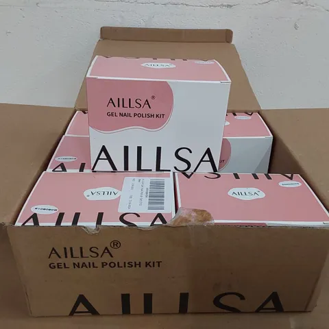 BOX OF APPROXIMATELY 6X AILLSA GEL NAIL POLISH KITS - APPROXIMATELY 6X 8ML NAIL POLISH PER KIT (1 BOX)