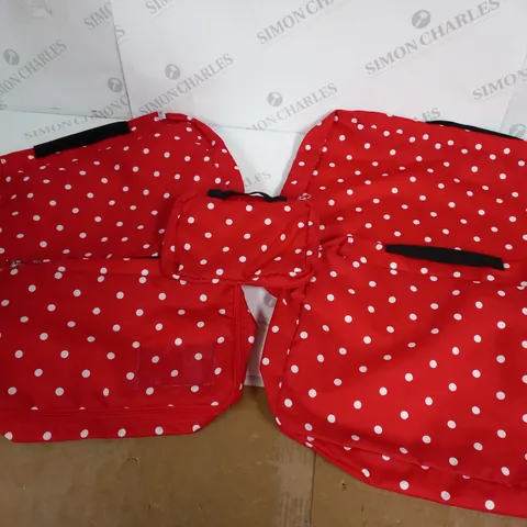 5 PACK OF RED/WHITE POLKA DOT BAGS IN VARIOUS SIZES