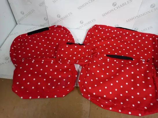 5 PACK OF RED/WHITE POLKA DOT BAGS IN VARIOUS SIZES