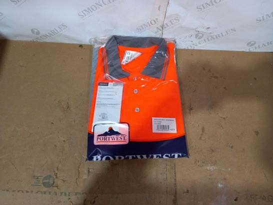 BRAND NEW PORTWEST HI-VIS LONG SLEEVED POLO SHIRT - SMALL 