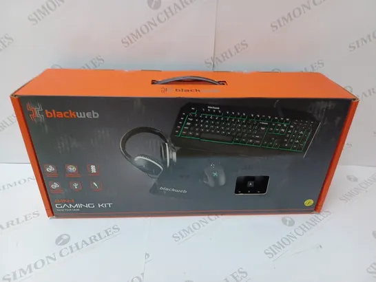 BRAND NEW BOXED BLACKWEB 4 IN 1 GAMING KIT INCLUDING KEYBOARD, MOUSE AND HEADSET