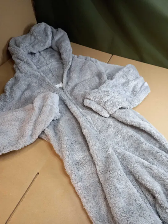 DESIGNER GREY FLUFFY ONESIE - LARGE