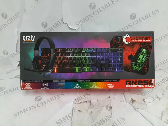 ORZLY RX250 ESSENTIAL PACK INCLUDING KEAYBOARD, MOUSE, HEADSET, MOUSEPAD