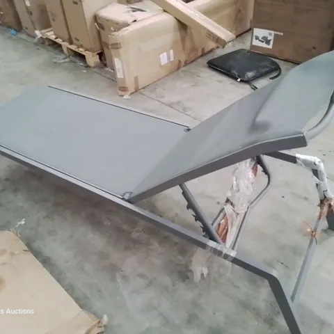 METAL FRAMED ADJUSTABLE SUNLOUNGER GREY