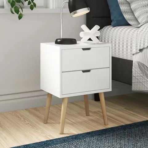 BOXED LALANI 2 DRAWER BEDSIDE TABLE (1 BOX)