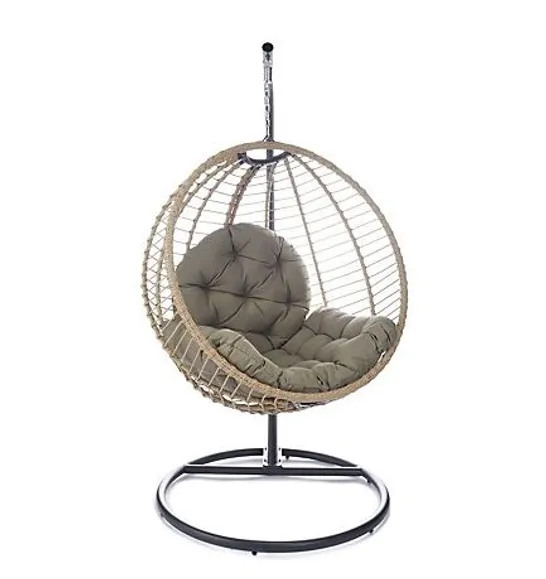 INNOVATORS ROUND IBIZA HANGING CHAIR, TAUPE [COLLECTION ONLY]