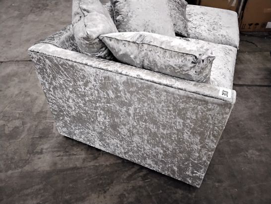 CRUSHED SILVER VELVET CHAISE SECTION 