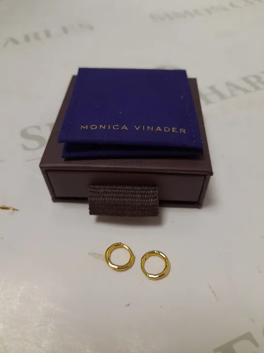 MONICA VINADER SMALL HOOP STYLE GOLD EFFECT EARRINGS 