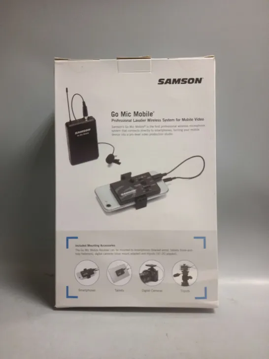 BOXED AND SEALED SAMSON GO MIC MOBILE PROFFESIONAL LAVALIER WIRELESS SYSTEM FOR MOBILE VIDEO MADE FOR IPHONE/IPAD/IPOD