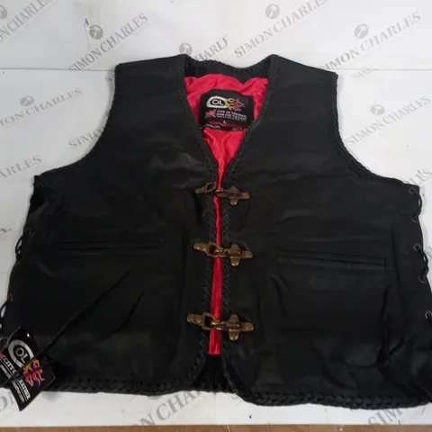 CITY OF LEATHER LONDON LEATHER VEST WITH TASSLES - SIZE L