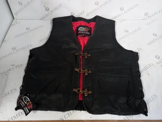 CITY OF LEATHER LONDON LEATHER VEST WITH TASSLES - SIZE L